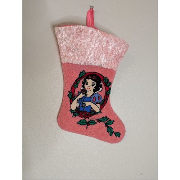 VINTAGE RARE HTF DISNEY SANTA'S Best Snow White  CHRISTMAS STOCKING - Picture 1 of 3